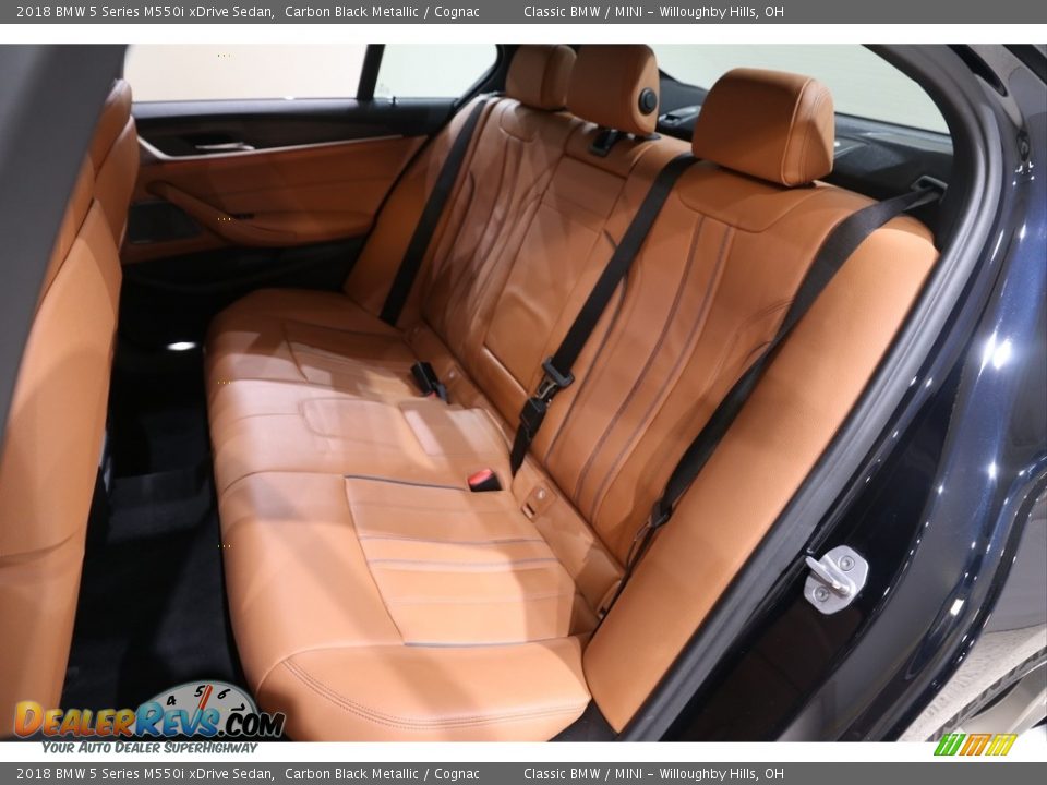 2018 BMW 5 Series M550i xDrive Sedan Carbon Black Metallic / Cognac Photo #33