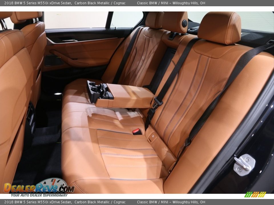 2018 BMW 5 Series M550i xDrive Sedan Carbon Black Metallic / Cognac Photo #34