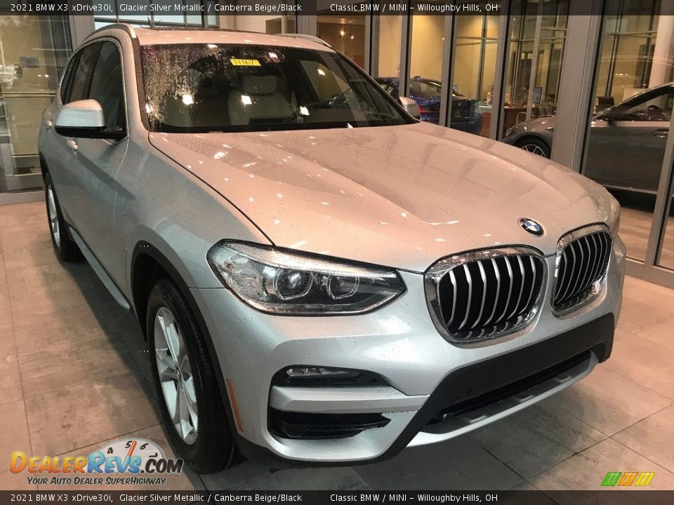 2021 BMW X3 xDrive30i Glacier Silver Metallic / Canberra Beige/Black Photo #1