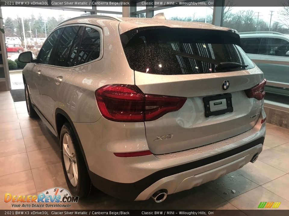 2021 BMW X3 xDrive30i Glacier Silver Metallic / Canberra Beige/Black Photo #2