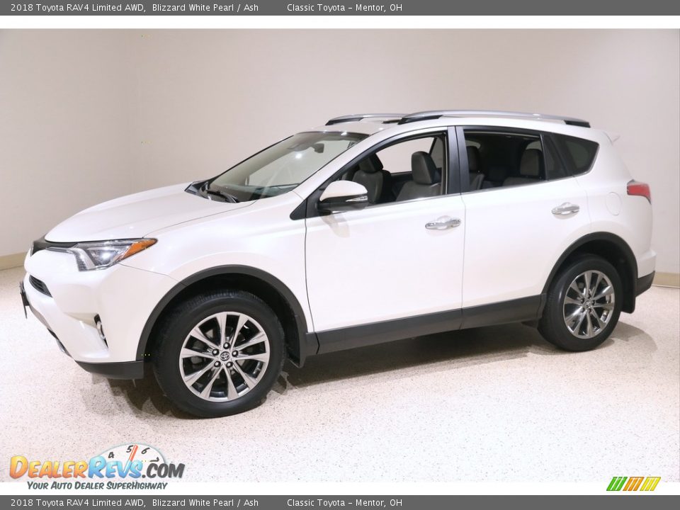 2018 Toyota RAV4 Limited AWD Blizzard White Pearl / Ash Photo #3