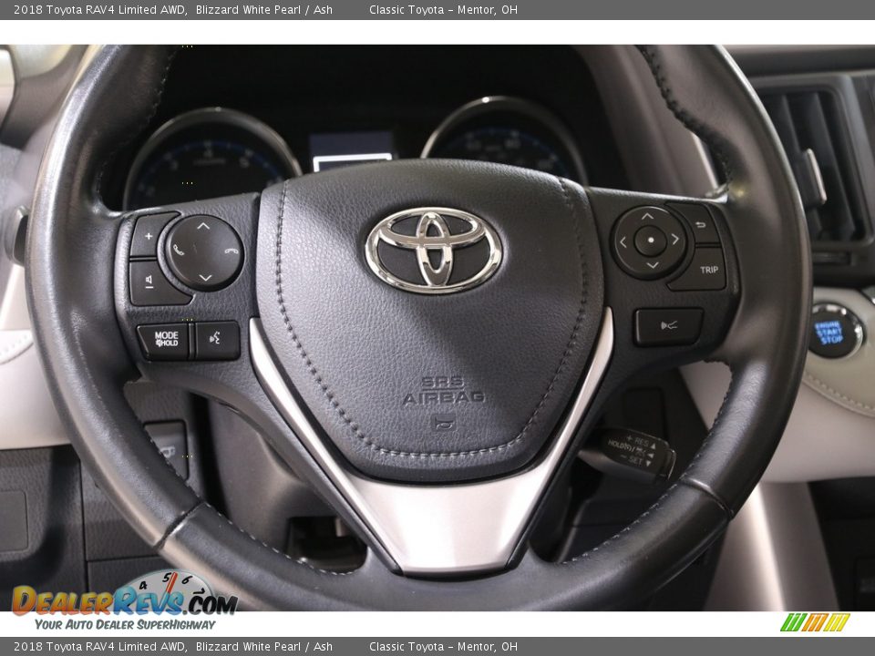 2018 Toyota RAV4 Limited AWD Blizzard White Pearl / Ash Photo #7