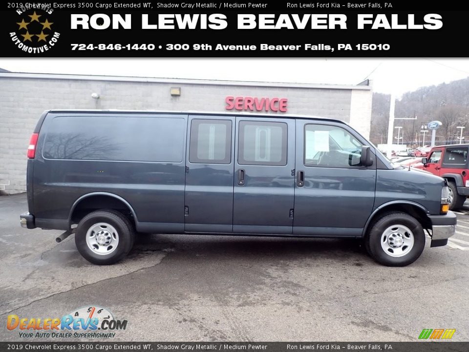 2019 Chevrolet Express 3500 Cargo Extended WT Shadow Gray Metallic / Medium Pewter Photo #1