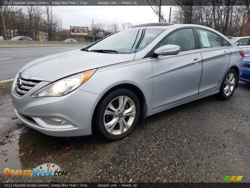 2011 Hyundai Sonata Limited Indigo Blue Pearl / Gray Photo #7