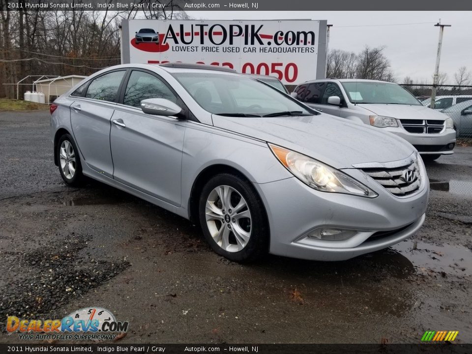 2011 Hyundai Sonata Limited Indigo Blue Pearl / Gray Photo #9