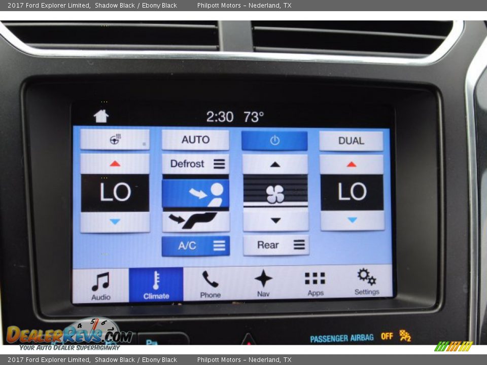 2017 Ford Explorer Limited Shadow Black / Ebony Black Photo #17