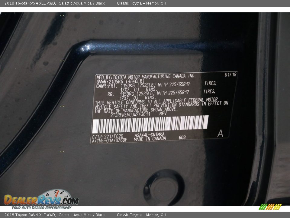 2018 Toyota RAV4 XLE AWD Galactic Aqua Mica / Black Photo #19
