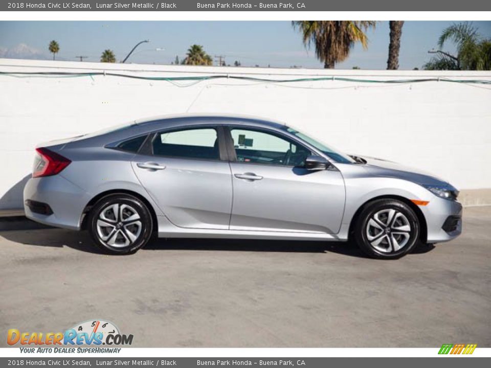 2018 Honda Civic LX Sedan Lunar Silver Metallic / Black Photo #14