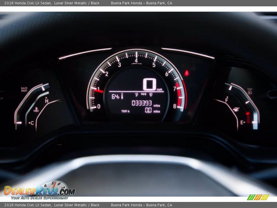 2018 Honda Civic LX Sedan Lunar Silver Metallic / Black Photo #28