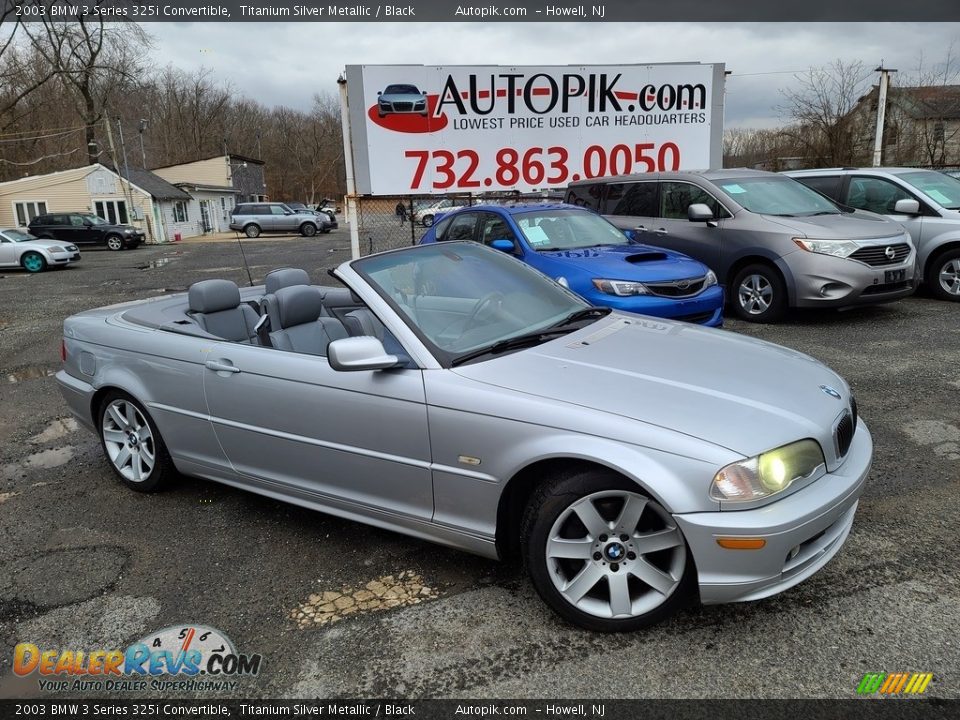 2003 BMW 3 Series 325i Convertible Titanium Silver Metallic / Black Photo #1