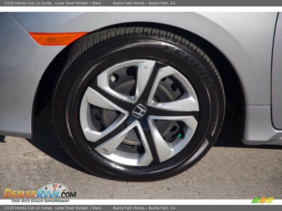2018 Honda Civic LX Sedan Lunar Silver Metallic / Black Photo #35