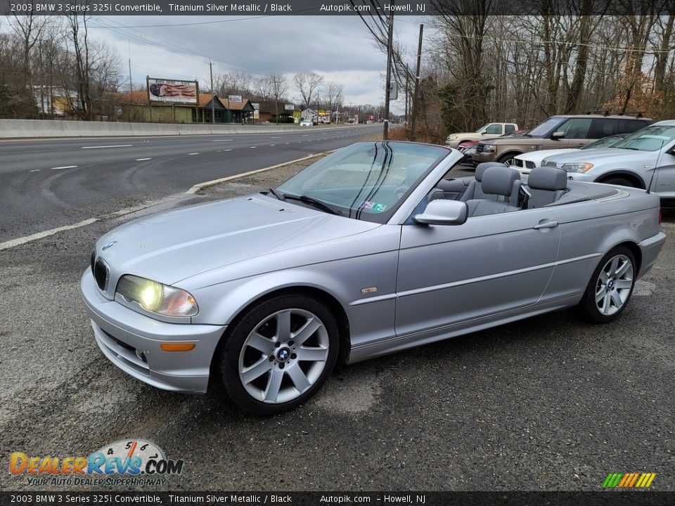 2003 BMW 3 Series 325i Convertible Titanium Silver Metallic / Black Photo #7