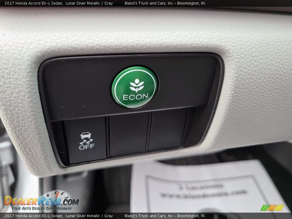 2017 Honda Accord EX-L Sedan Lunar Silver Metallic / Gray Photo #10