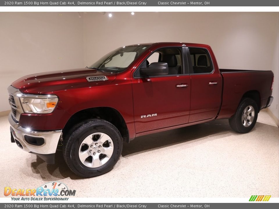 2020 Ram 1500 Big Horn Quad Cab 4x4 Delmonico Red Pearl / Black/Diesel Gray Photo #3