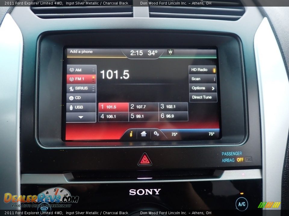 2011 Ford Explorer Limited 4WD Ingot Silver Metallic / Charcoal Black Photo #32