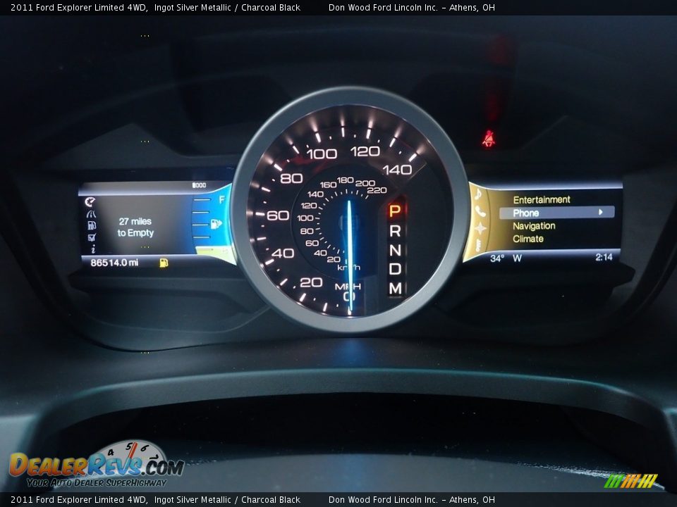 2011 Ford Explorer Limited 4WD Ingot Silver Metallic / Charcoal Black Photo #34