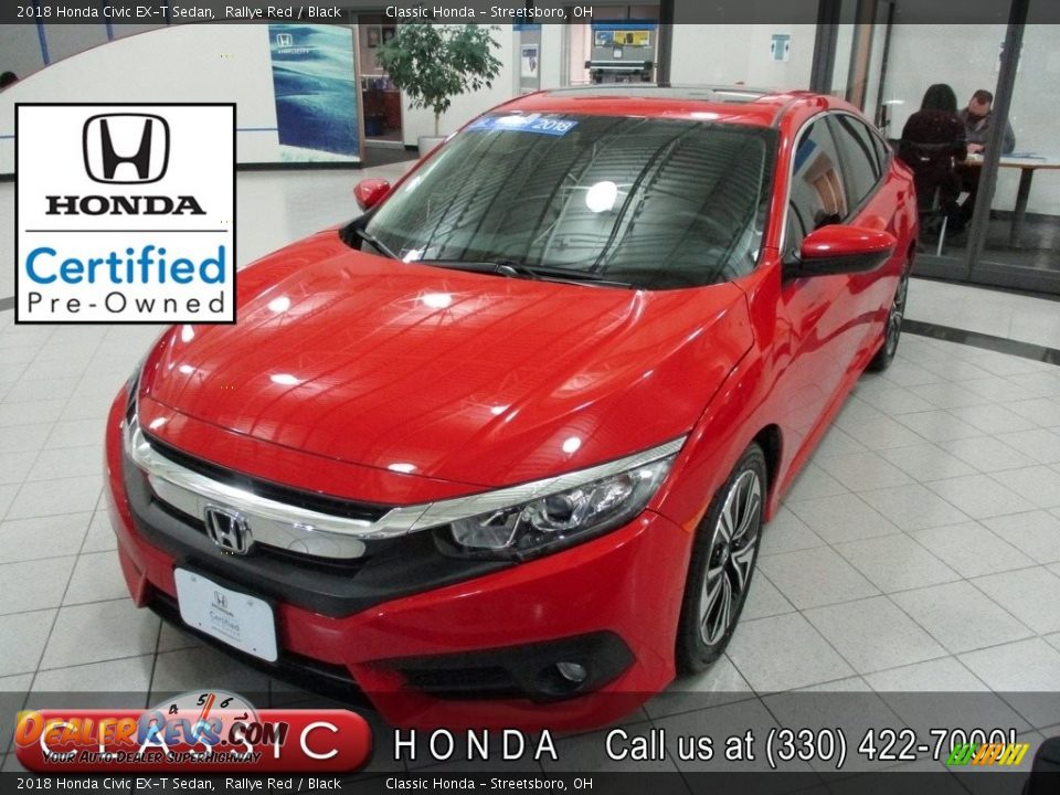 2018 Honda Civic EX-T Sedan Rallye Red / Black Photo #1