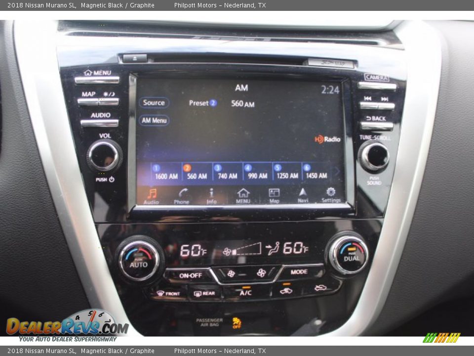 2018 Nissan Murano SL Magnetic Black / Graphite Photo #17