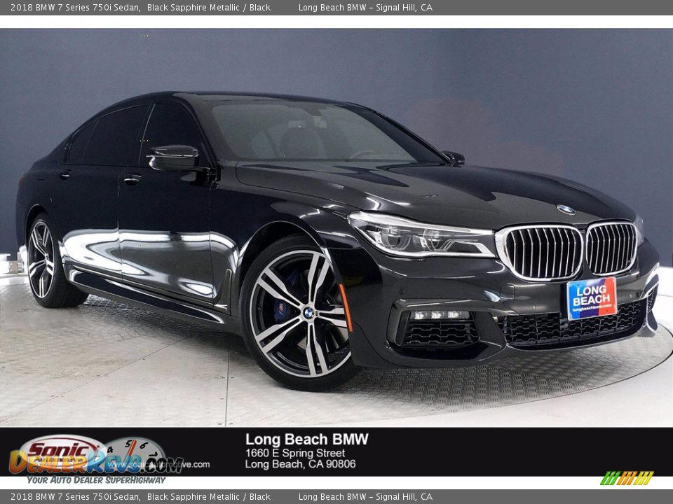 2018 BMW 7 Series 750i Sedan Black Sapphire Metallic / Black Photo #1