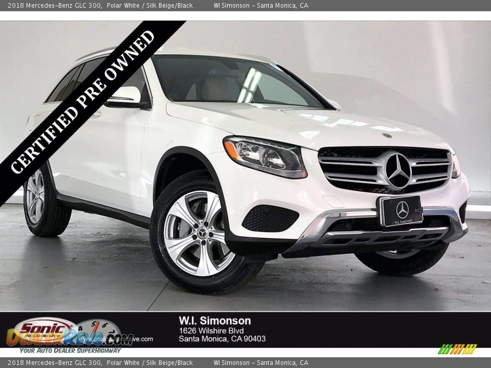 2018 Mercedes-Benz GLC 300 Polar White / Silk Beige/Black Photo #1