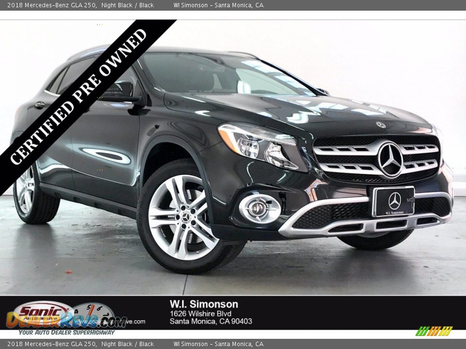 2018 Mercedes-Benz GLA 250 Night Black / Black Photo #1