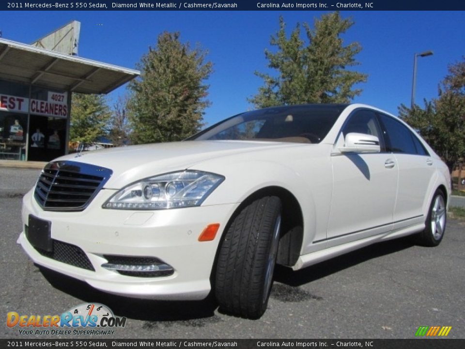 2011 Mercedes-Benz S 550 Sedan Diamond White Metallic / Cashmere/Savanah Photo #6
