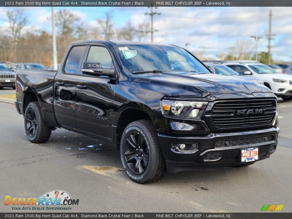 2021 Ram 1500 Big Horn Quad Cab 4x4 Diamond Black Crystal Pearl / Black Photo #1
