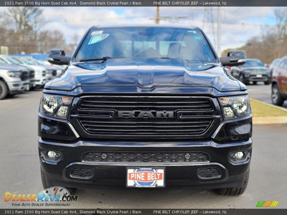 2021 Ram 1500 Big Horn Quad Cab 4x4 Diamond Black Crystal Pearl / Black Photo #3