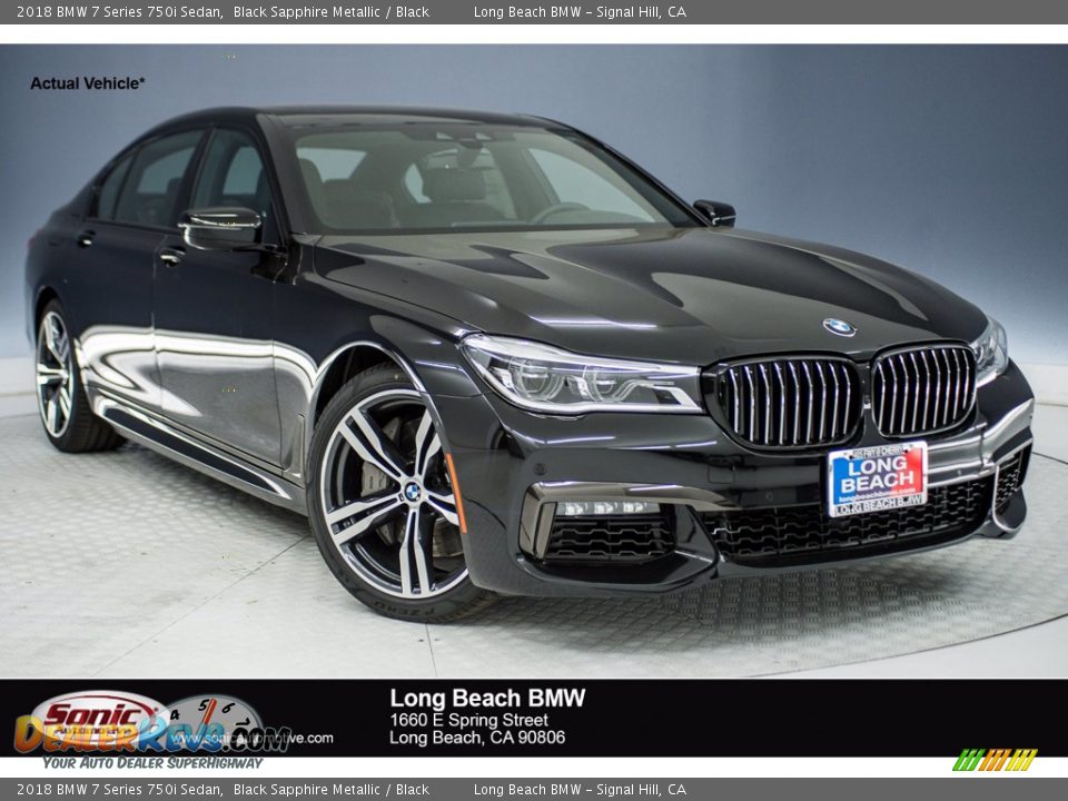 2018 BMW 7 Series 750i Sedan Black Sapphire Metallic / Black Photo #1