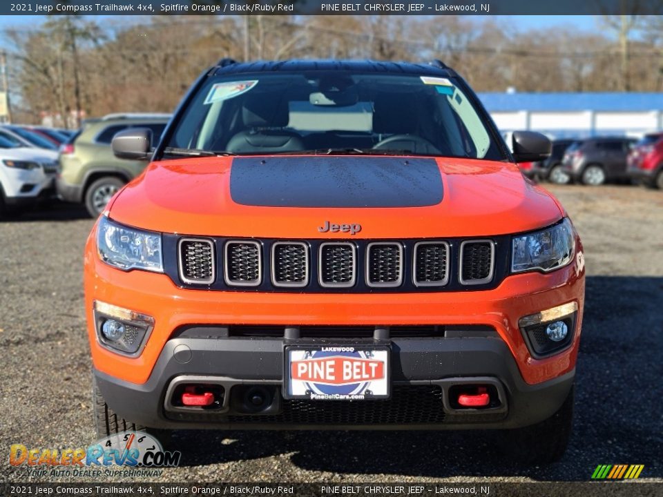 2021 Jeep Compass Trailhawk 4x4 Spitfire Orange / Black/Ruby Red Photo #3