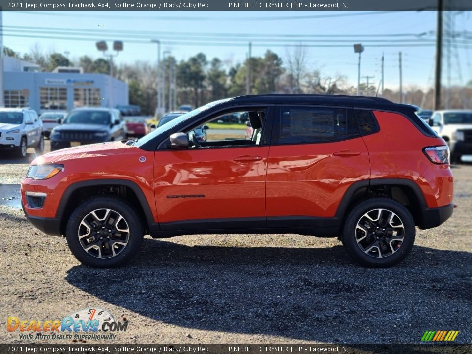 2021 Jeep Compass Trailhawk 4x4 Spitfire Orange / Black/Ruby Red Photo #4