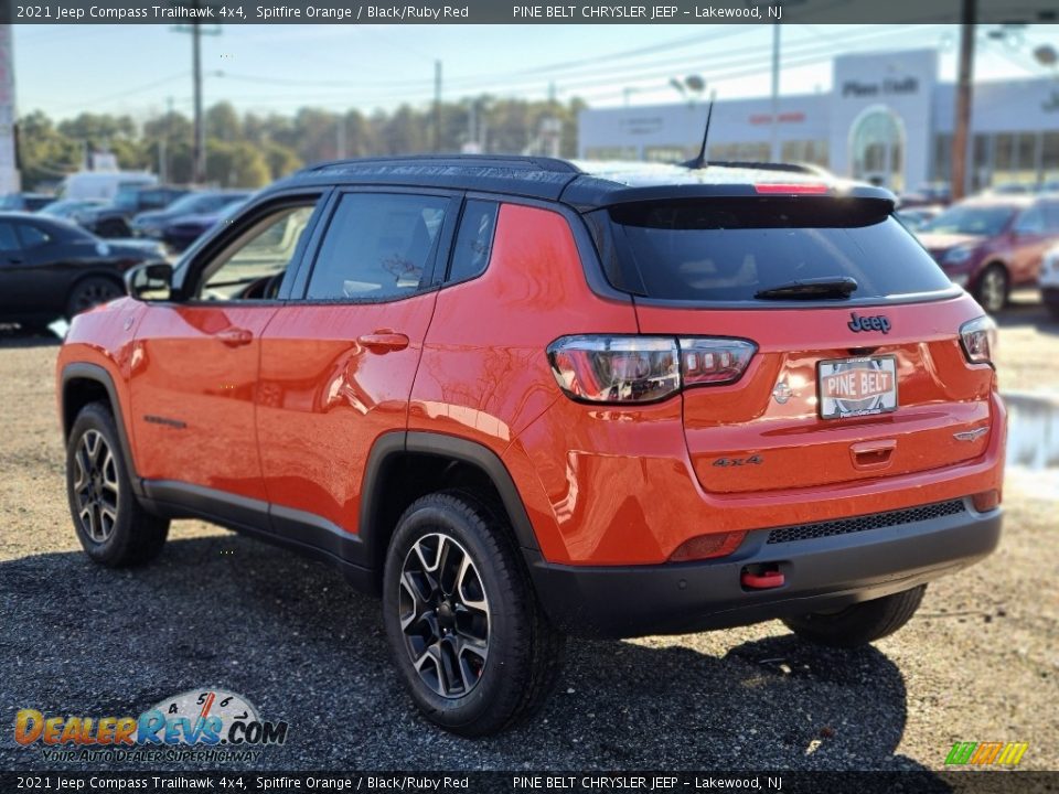 2021 Jeep Compass Trailhawk 4x4 Spitfire Orange / Black/Ruby Red Photo #6