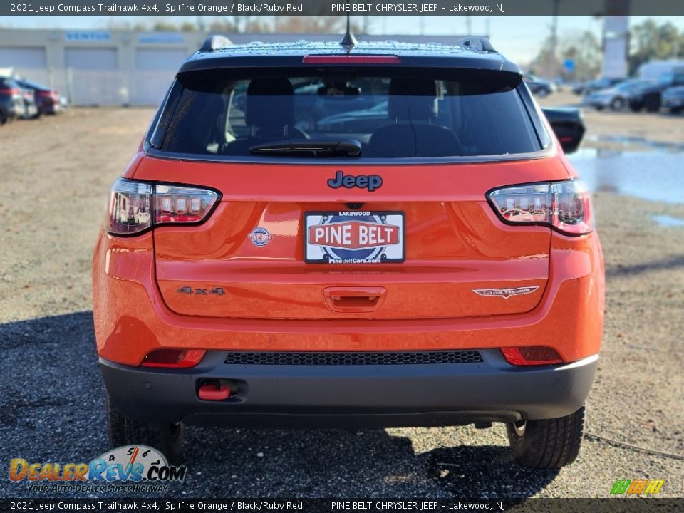 2021 Jeep Compass Trailhawk 4x4 Spitfire Orange / Black/Ruby Red Photo #7