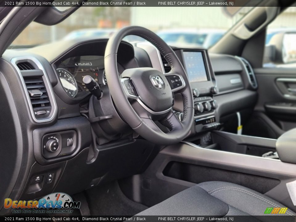 2021 Ram 1500 Big Horn Quad Cab 4x4 Diamond Black Crystal Pearl / Black Photo #13