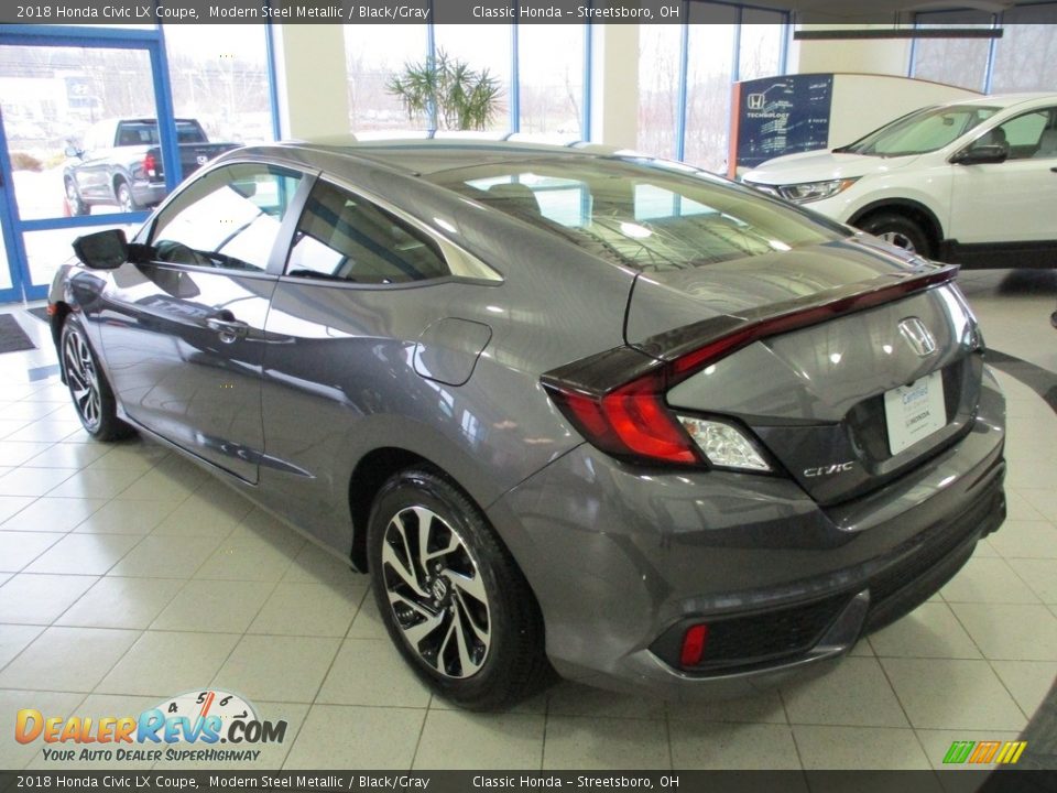 2018 Honda Civic LX Coupe Modern Steel Metallic / Black/Gray Photo #9