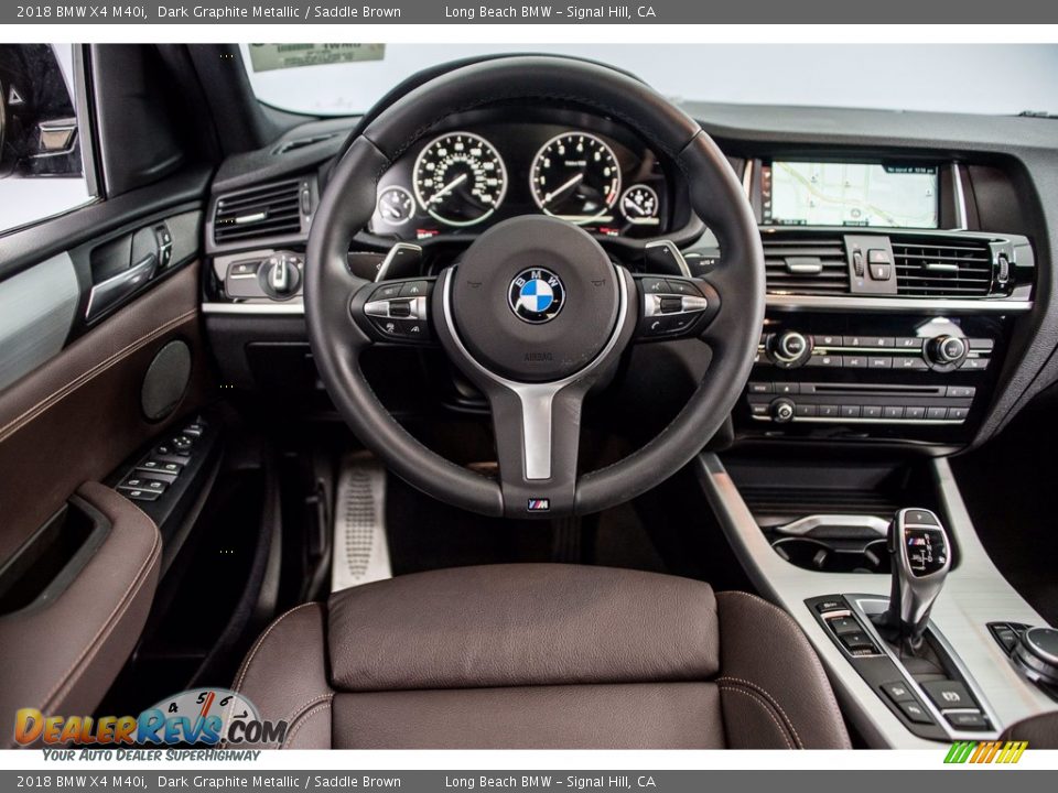 2018 BMW X4 M40i Dark Graphite Metallic / Saddle Brown Photo #4