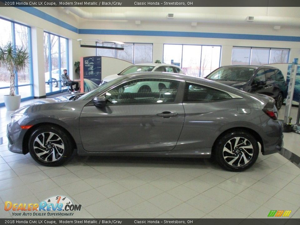 2018 Honda Civic LX Coupe Modern Steel Metallic / Black/Gray Photo #10