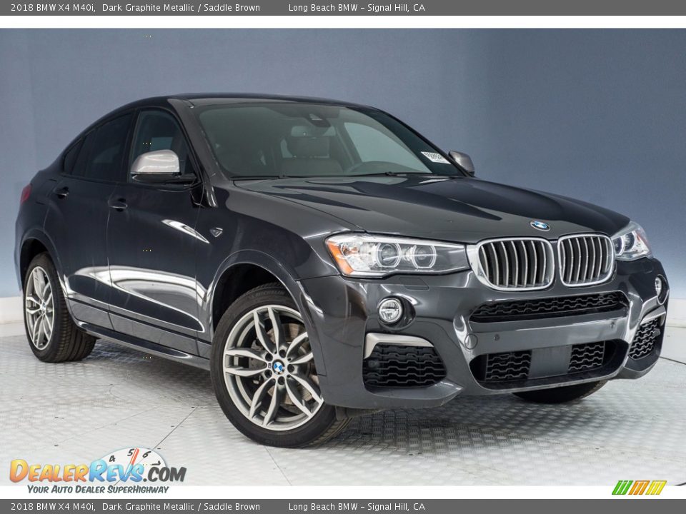 2018 BMW X4 M40i Dark Graphite Metallic / Saddle Brown Photo #12