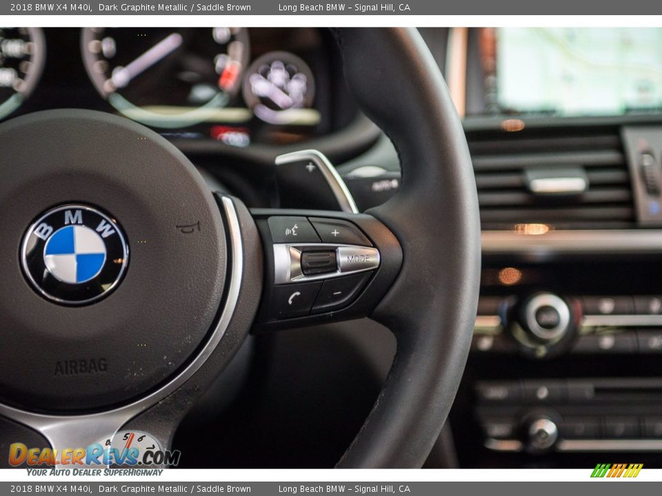 2018 BMW X4 M40i Dark Graphite Metallic / Saddle Brown Photo #14