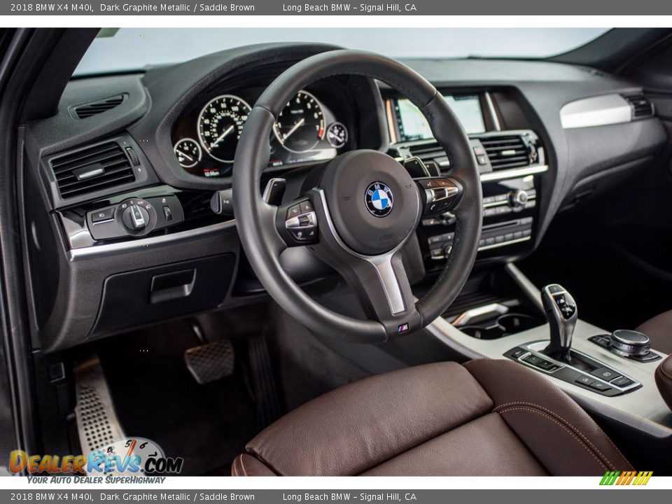 2018 BMW X4 M40i Dark Graphite Metallic / Saddle Brown Photo #15