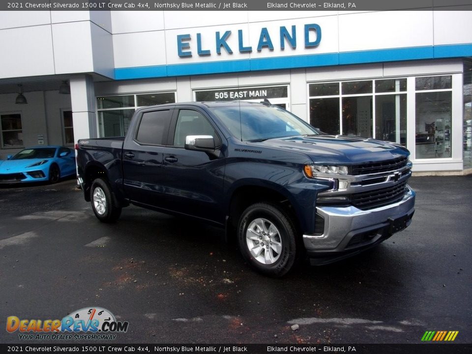 2021 Chevrolet Silverado 1500 LT Crew Cab 4x4 Northsky Blue Metallic / Jet Black Photo #1