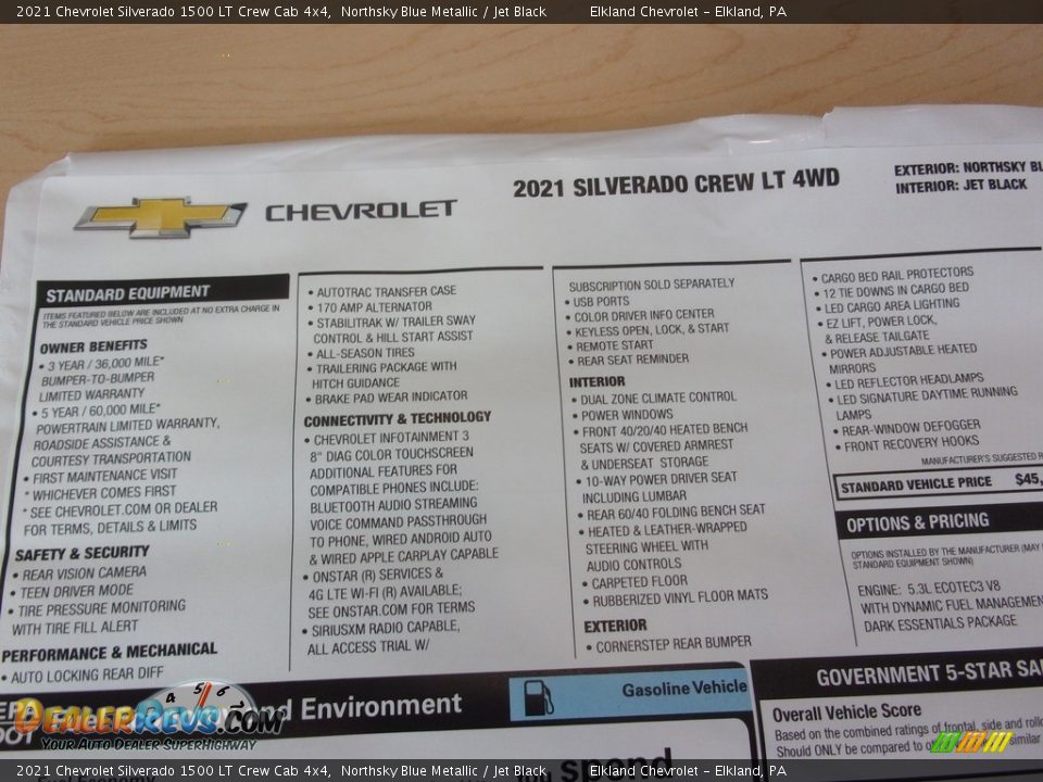 2021 Chevrolet Silverado 1500 LT Crew Cab 4x4 Northsky Blue Metallic / Jet Black Photo #32