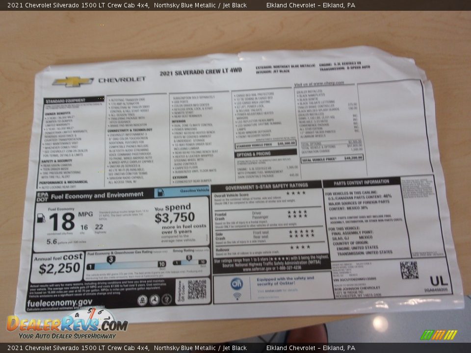 2021 Chevrolet Silverado 1500 LT Crew Cab 4x4 Northsky Blue Metallic / Jet Black Photo #36