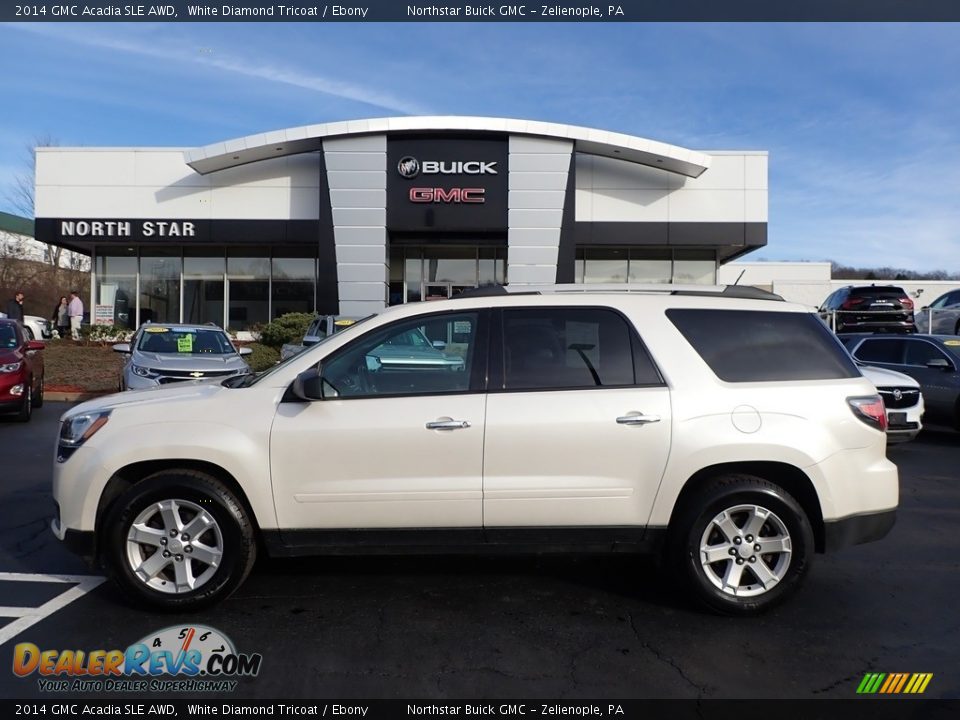 2014 GMC Acadia SLE AWD White Diamond Tricoat / Ebony Photo #14