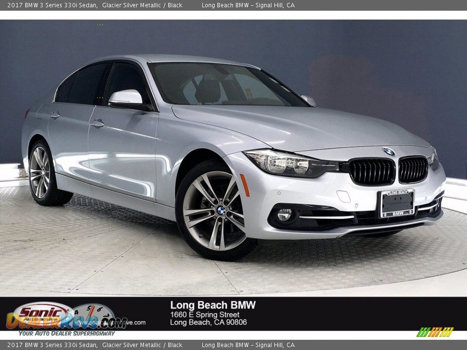 2017 BMW 3 Series 330i Sedan Glacier Silver Metallic / Black Photo #1