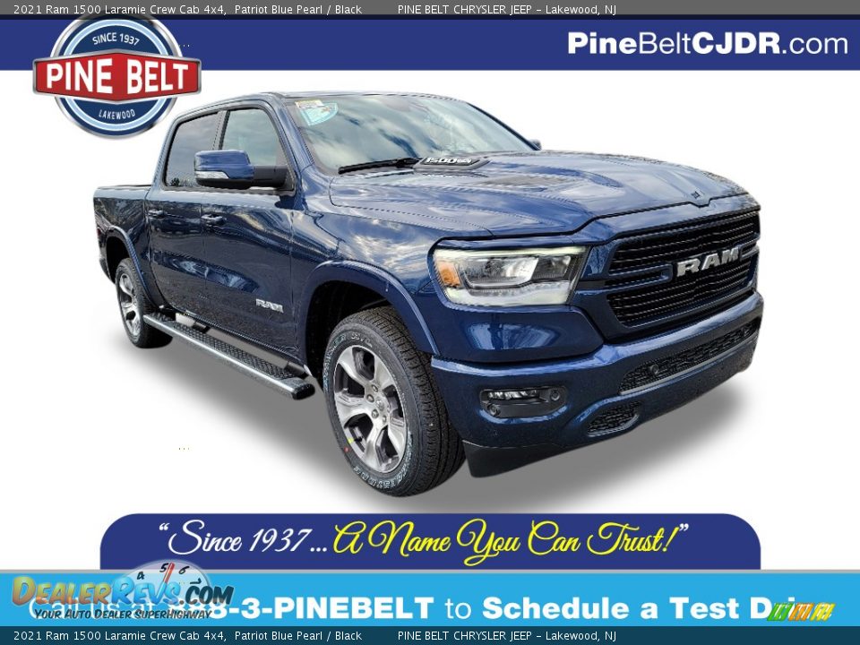 2021 Ram 1500 Laramie Crew Cab 4x4 Patriot Blue Pearl / Black Photo #1
