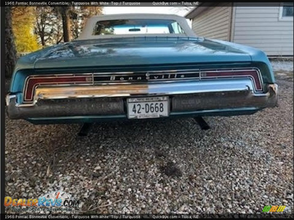 1968 Pontiac Bonneville Convertible Turquoise With White  Top / Turquoise Photo #2