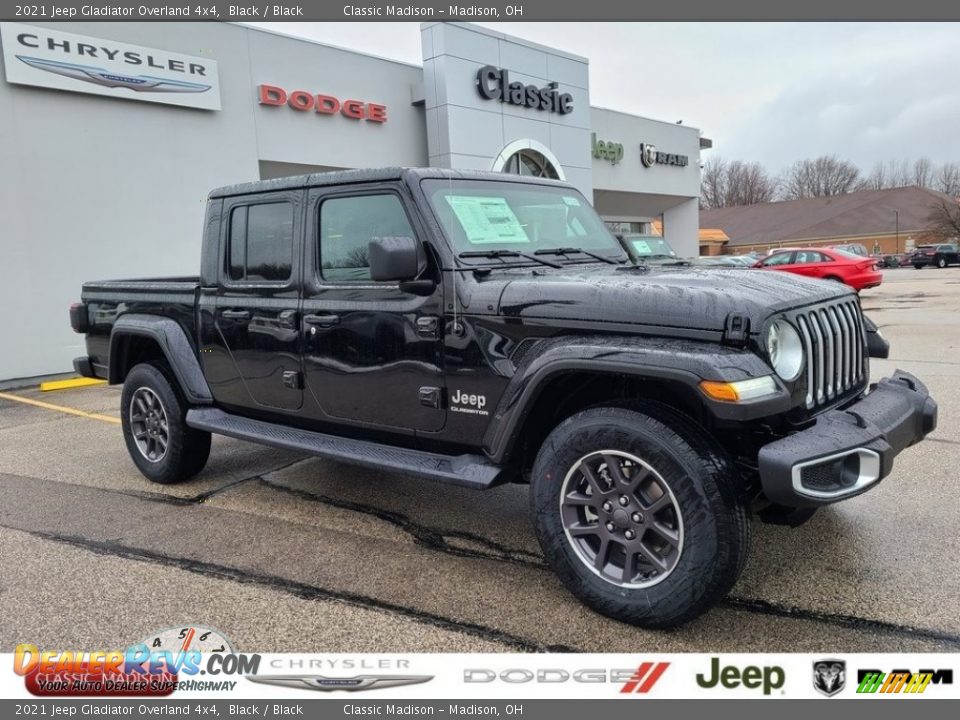 2021 Jeep Gladiator Overland 4x4 Black / Black Photo #1