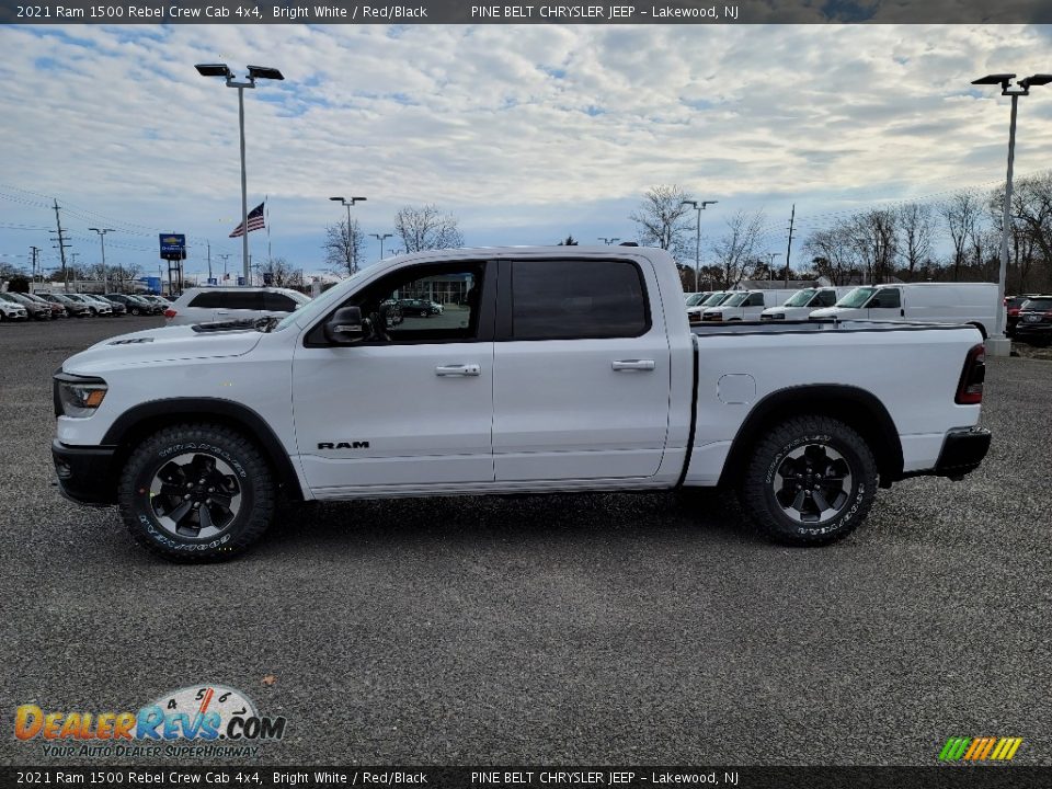 2021 Ram 1500 Rebel Crew Cab 4x4 Bright White / Red/Black Photo #4