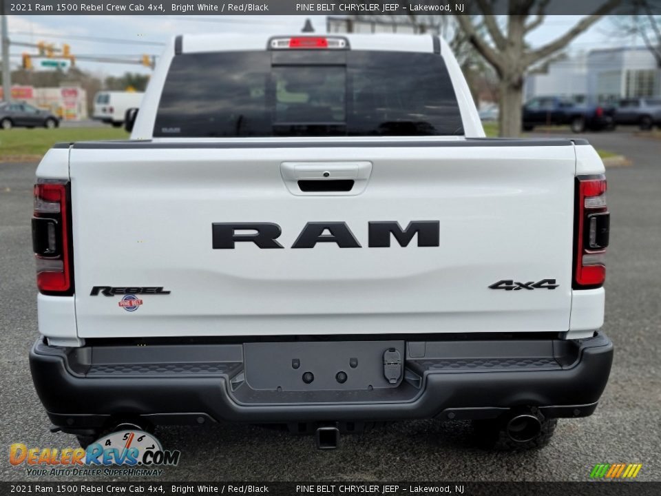 2021 Ram 1500 Rebel Crew Cab 4x4 Bright White / Red/Black Photo #7